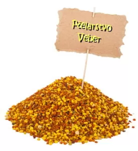 Heap of bee pollen with a pointer